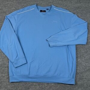 Callaway Golf Sport V Neck Pullover Sweatshirt Blue XXL Embroidered Activewear